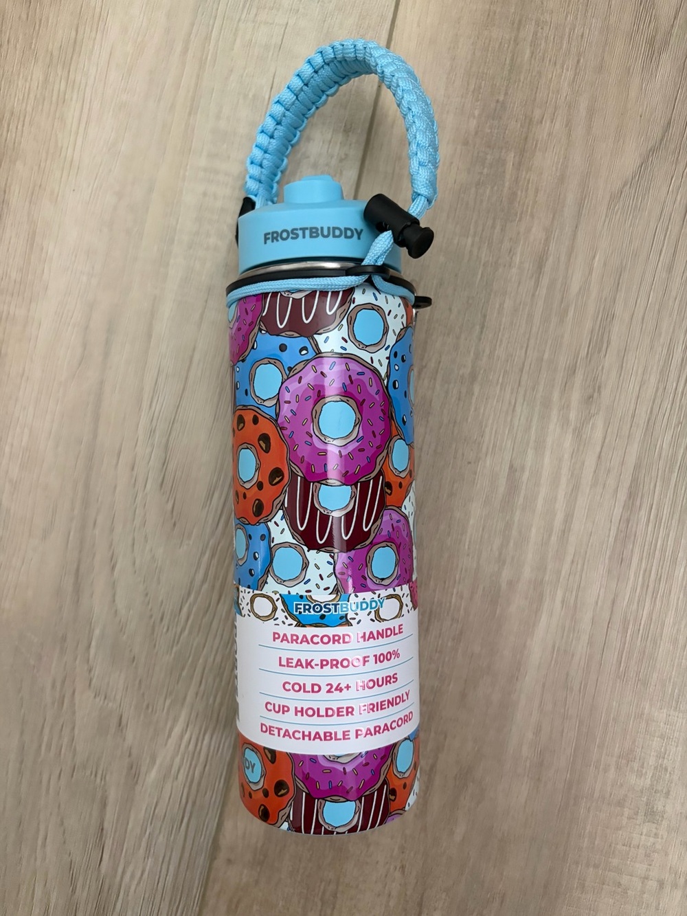 FrostBuddy Kids Donut Water Bottle - Light Blue